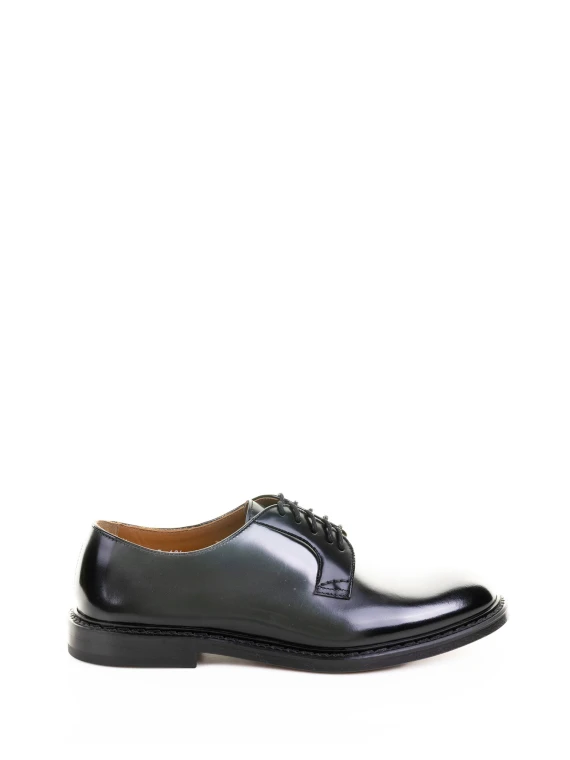 Derby nero in pelle