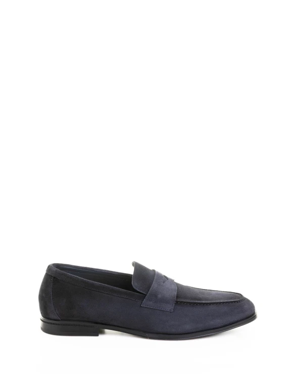 Mocassino blu in suede