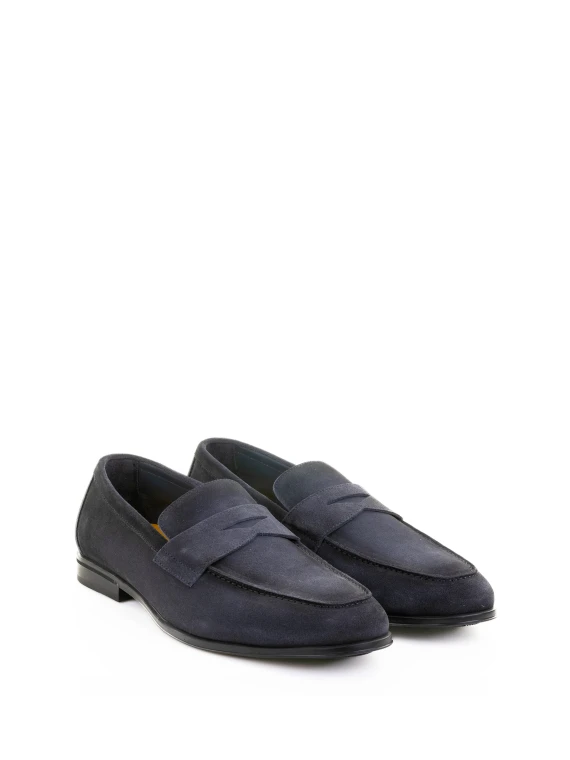 Blue suede moccasin