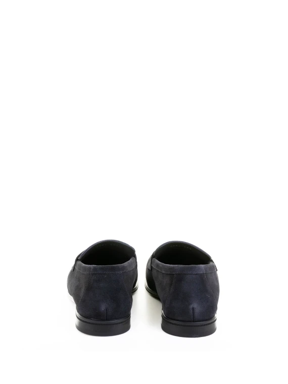 Blue suede moccasin