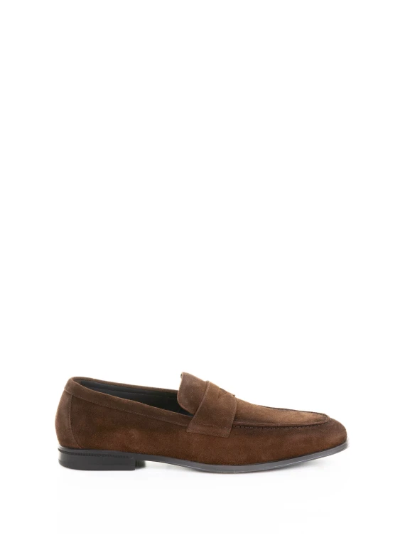 Blue suede moccasin
