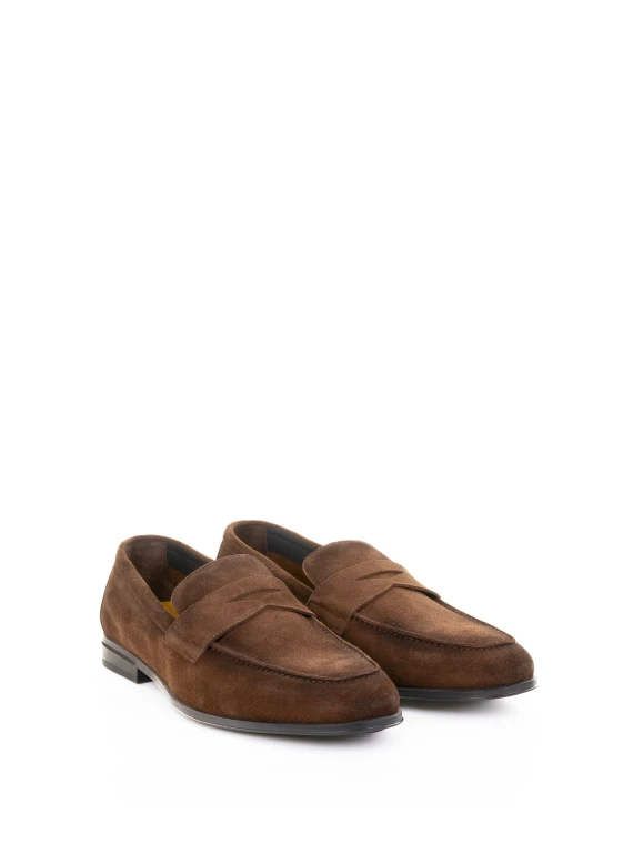 Blue suede moccasin