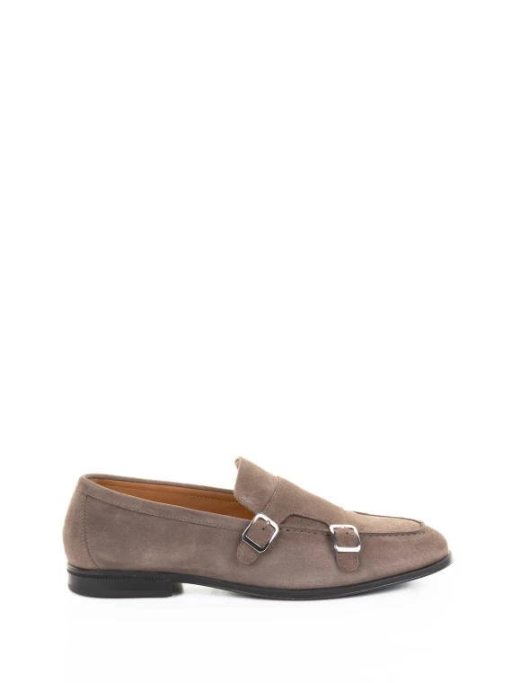 Mocassino uomo doppia fibbia in suede