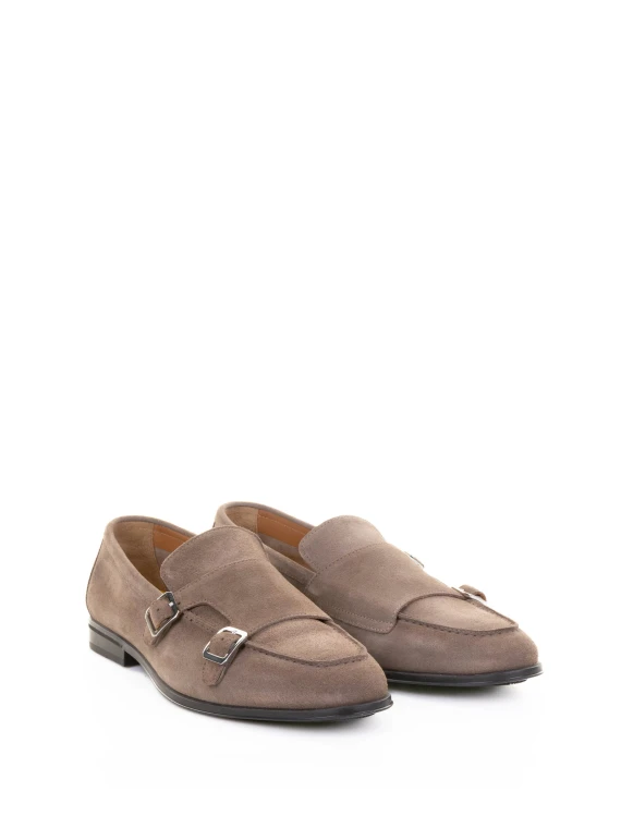 Mocassino uomo doppia fibbia in suede