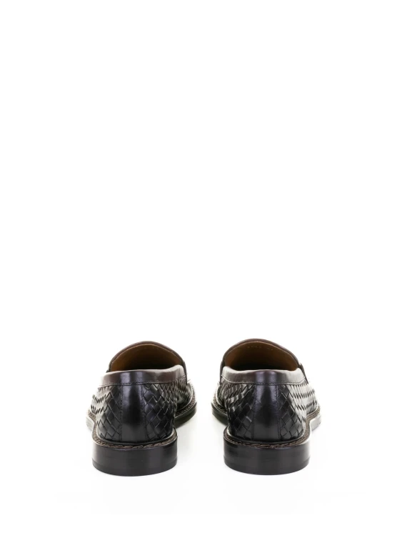 Brown Moccasin in Woven Leather