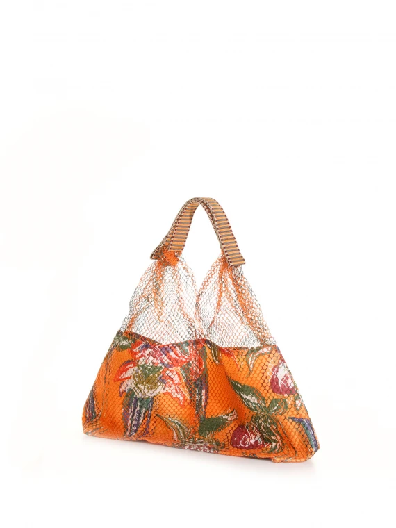 Flower patterned fabric bag