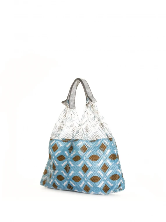 Fabric bag with geometric designs