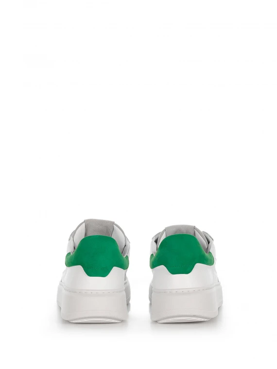 Sneaker Alan in pelle e tallone verde