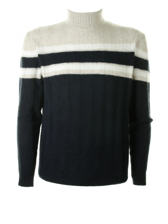 Striped cashmere turtleneck