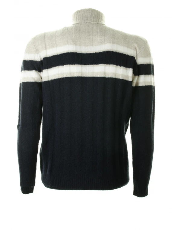 Striped cashmere turtleneck