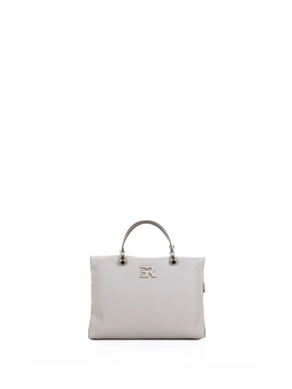 Borsa doppio manico small sabbia in pelle