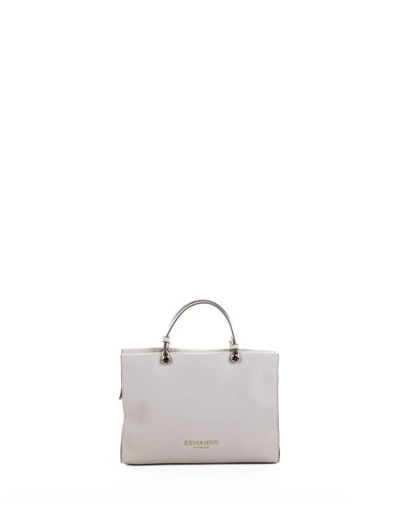 Double handle bag small sand leather