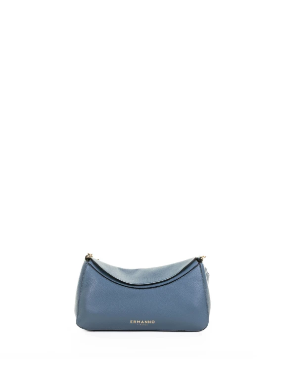 Hobo Shoulder Bag Blue Leather