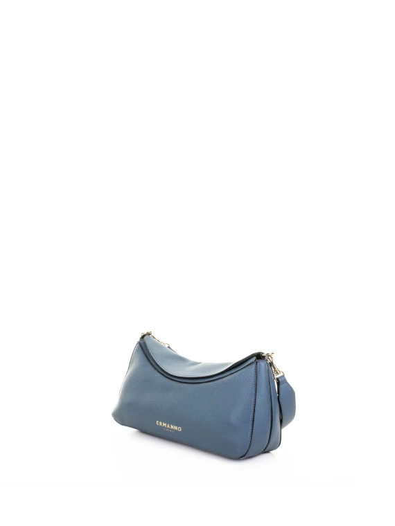 Hobo Shoulder Bag Blue Leather