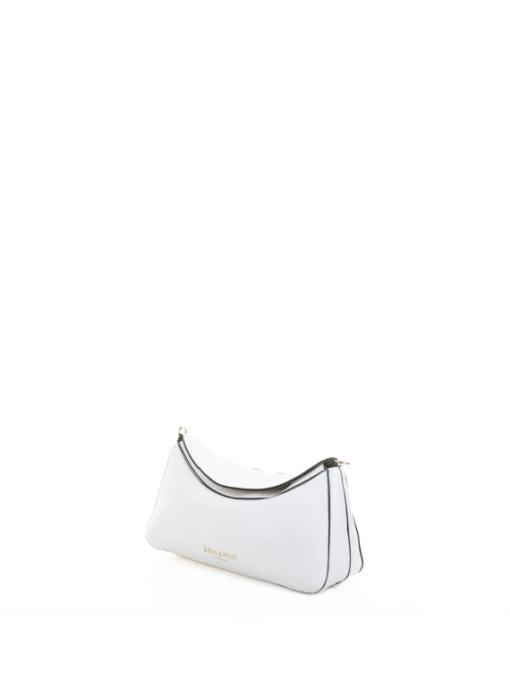 White Leather Hobo Shoulder Bag