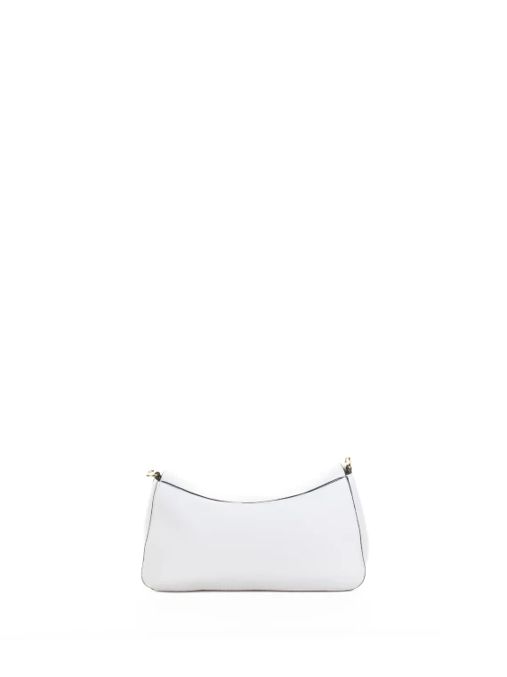 White Leather Hobo Shoulder Bag
