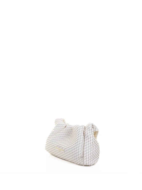 Small Hobo Shoulder Bag in Ivory Leather
