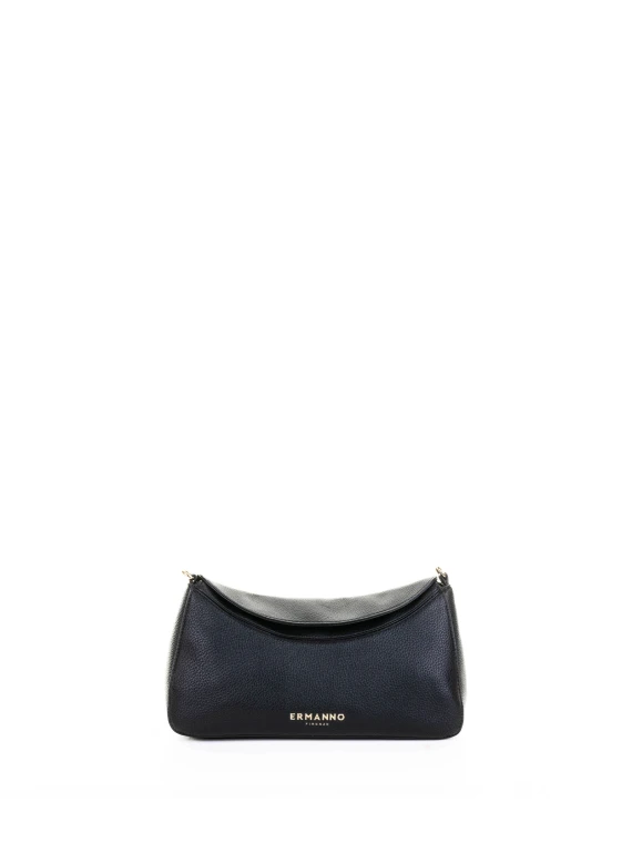 Ermanno Scervino Black Leather Hobo Shoulder Bag