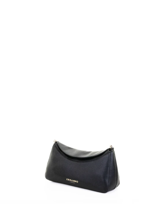 Ermanno Scervino Black Leather Hobo Shoulder Bag