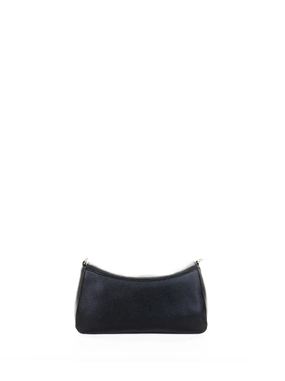 Ermanno Scervino Black Leather Hobo Shoulder Bag