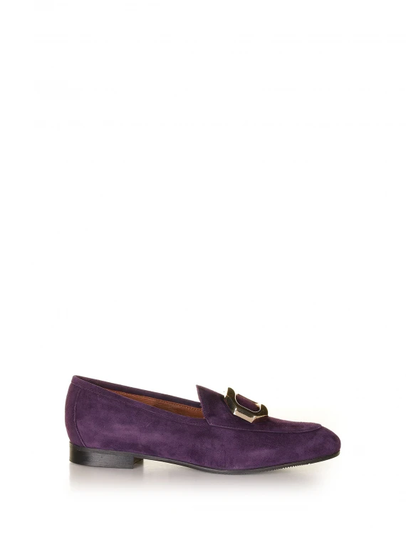 Mocassino in suede viola