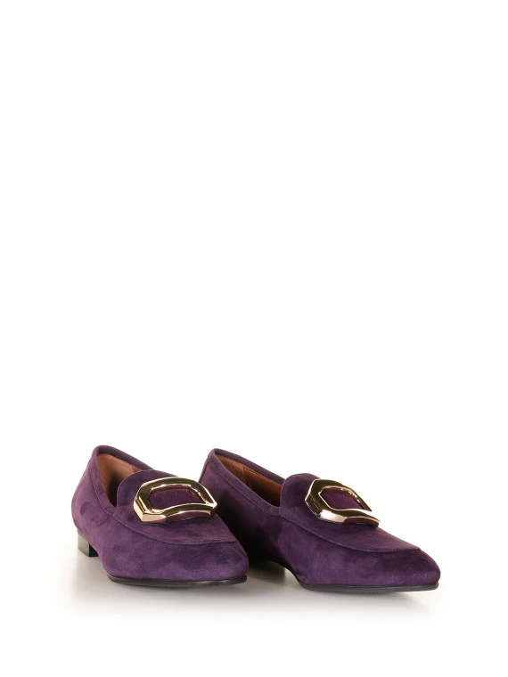 Mocassino in suede viola