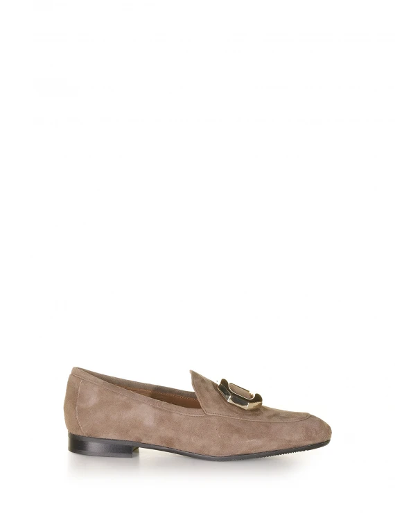 Mocassino in suede beige