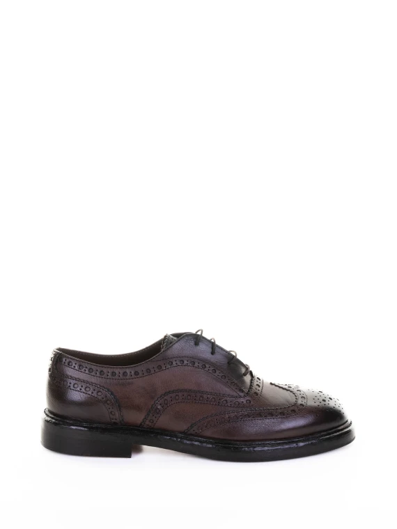 Brown Leather Oxford with Swallowtail