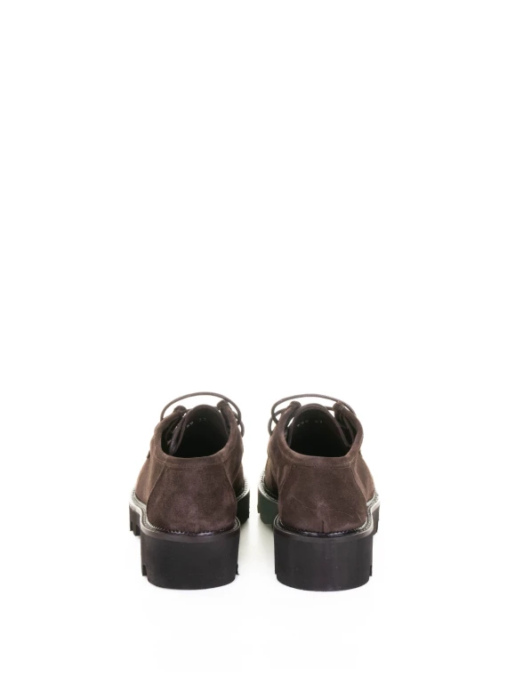 Beatles flat dark brown suede