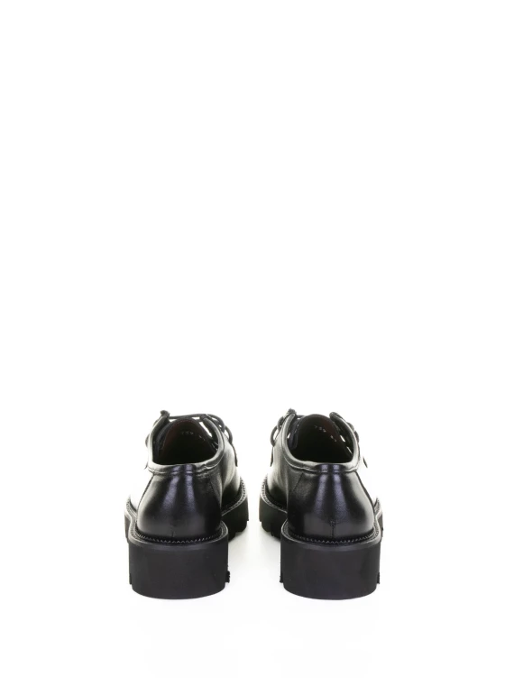 Beatles flat nero in pelle