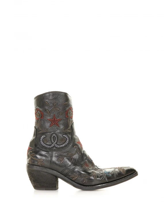 Texan model ankle boot with embroidery