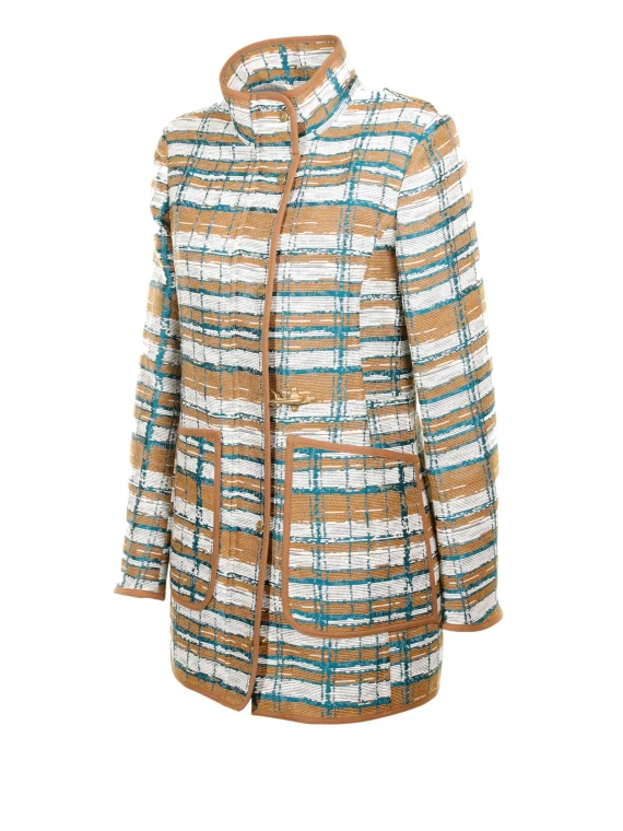 Jacquard fabric jacket with hook