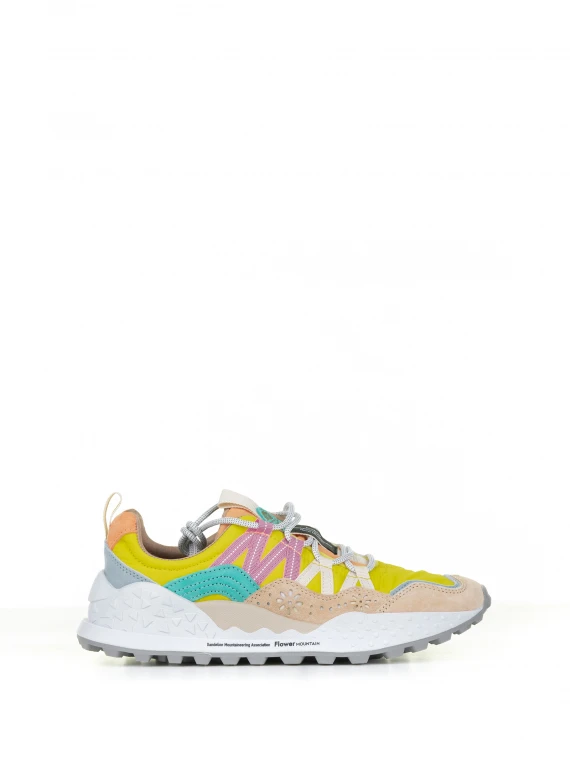 Multicolored Washi sneakers in suede and nylon