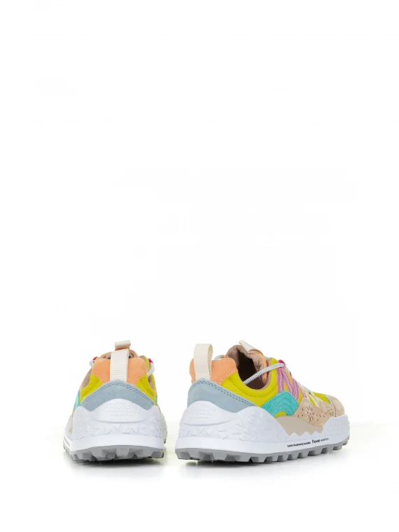 Multicolored Washi sneakers in suede and nylon