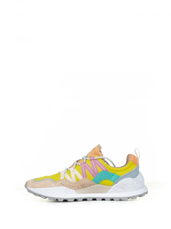 Multicolored Washi sneakers in suede and nylon