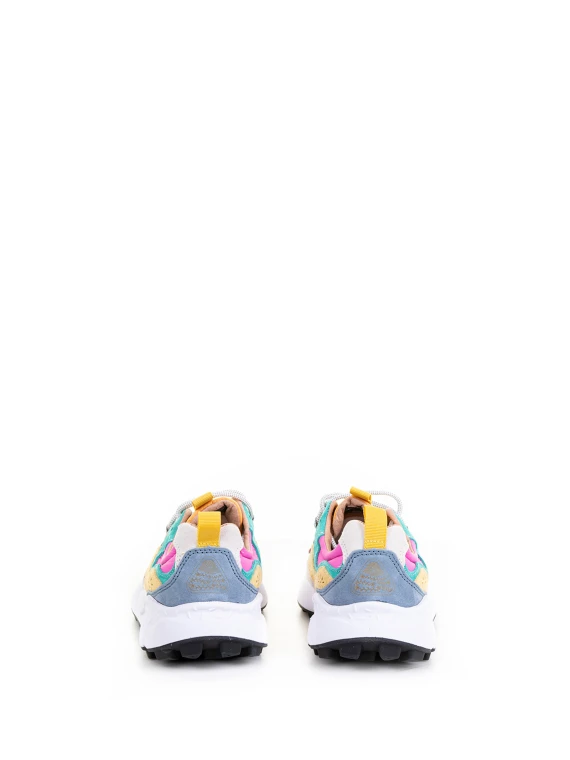 Yamano multicolor nylon and suede sneaker for women