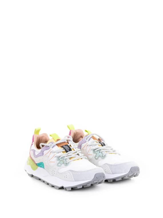 Yamano multicolor nylon and suede sneaker for women