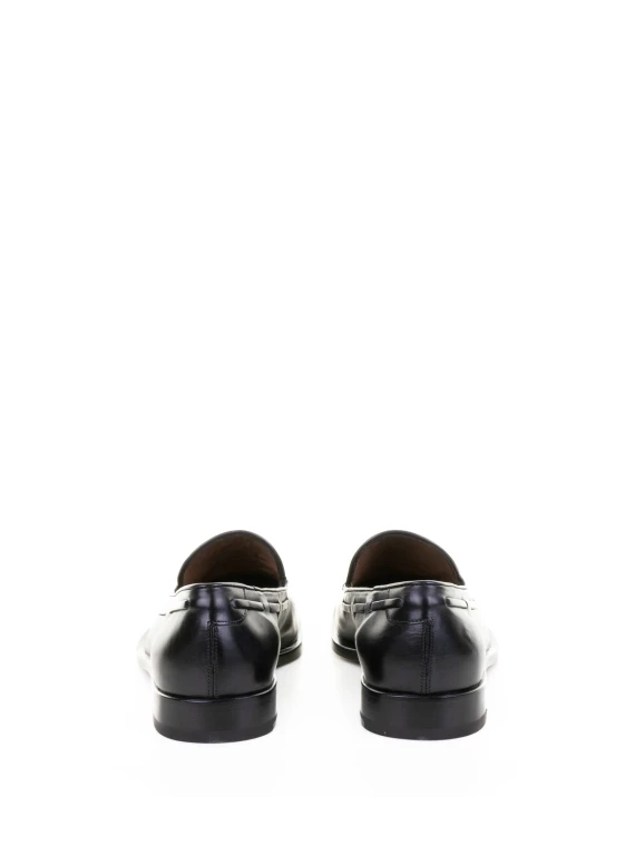 Men's Black Leather Moccasin with Tassels
