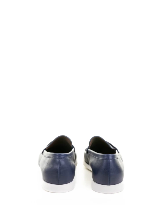 Blue Leather Moccasin