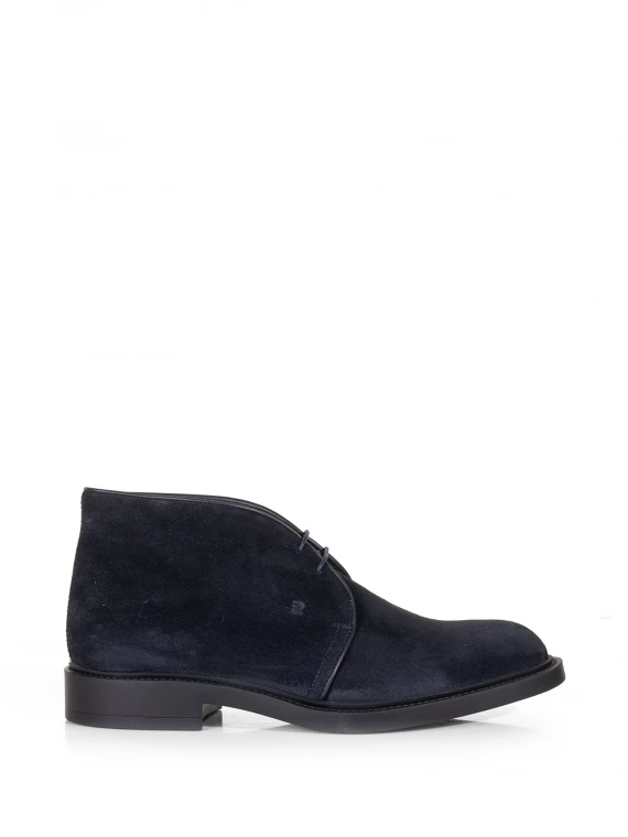 Ankle boot in navy blue suede