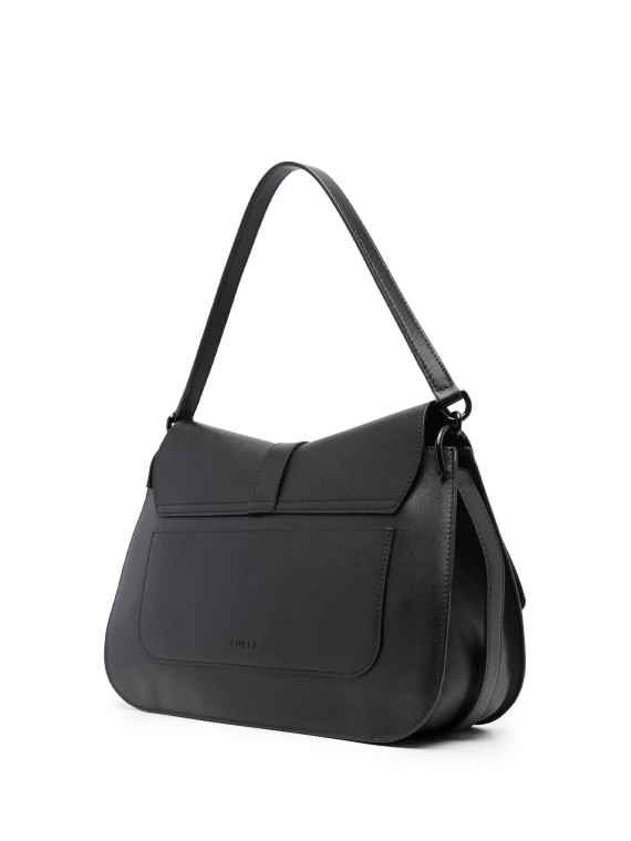 Flow L black leather handbag