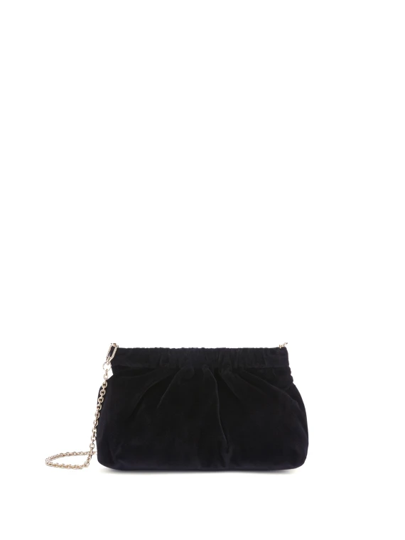 Pochette nera con tracolla a catena