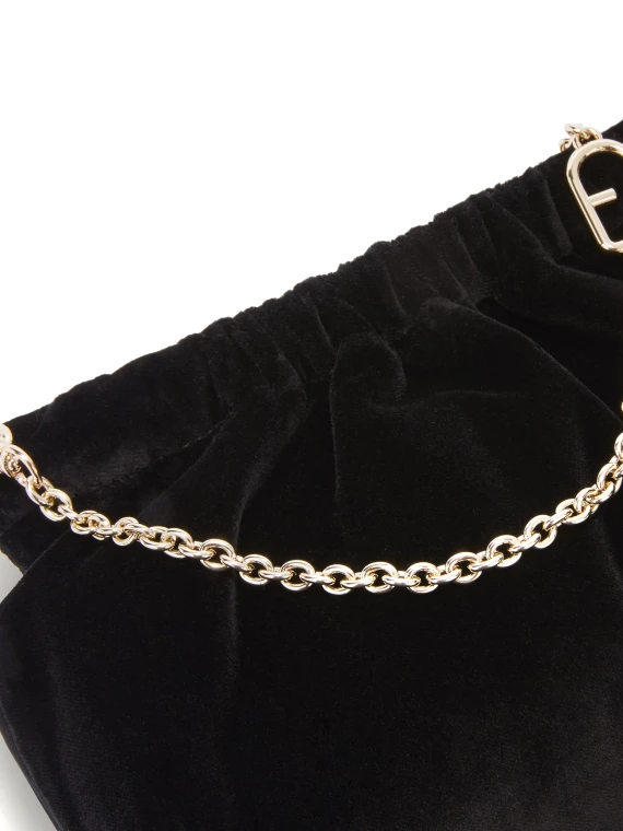 Black Clutch with Chain Shoulder Strap