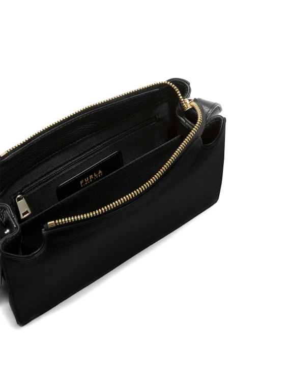 Nuvola S black leather shoulder bag