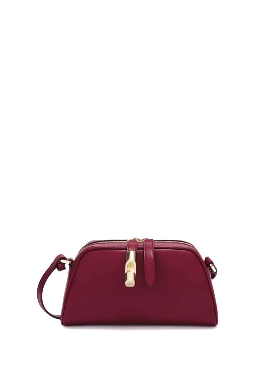 Goccia mini cherry leather shoulder bag