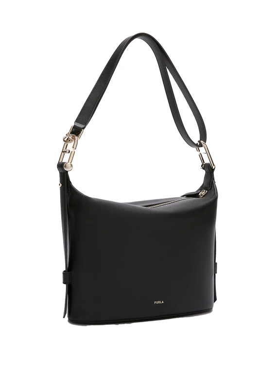 Shoulder Bag M in black leather