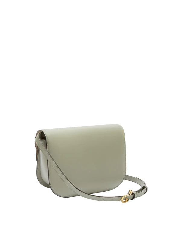 S Sfera Green Leather Shoulder Bag