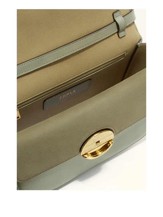 S Sfera Green Leather Shoulder Bag
