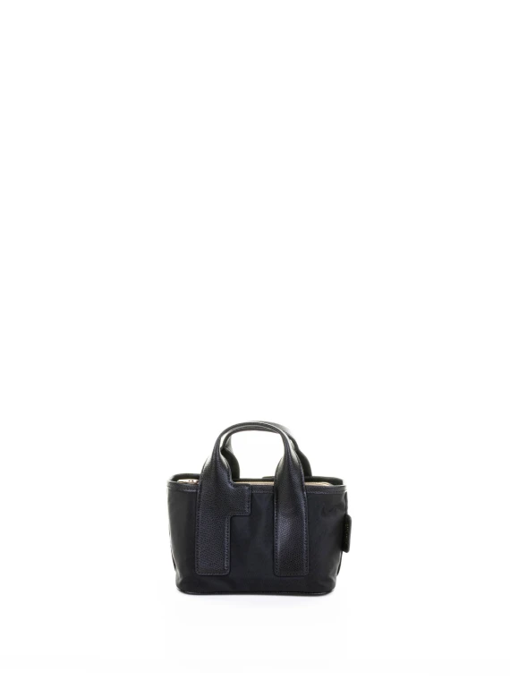 Black Double Handle Leather Bag