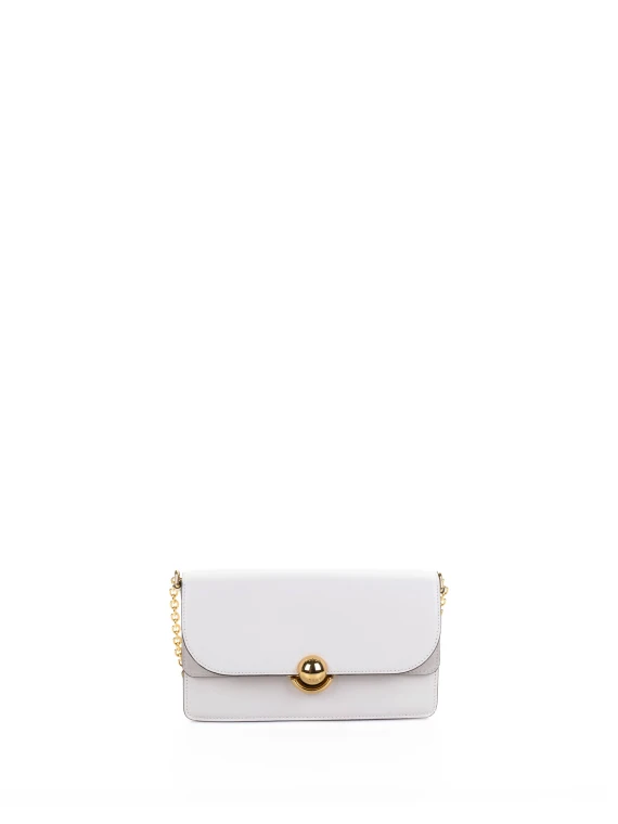 Borsa a tracolla S in pelle bianca